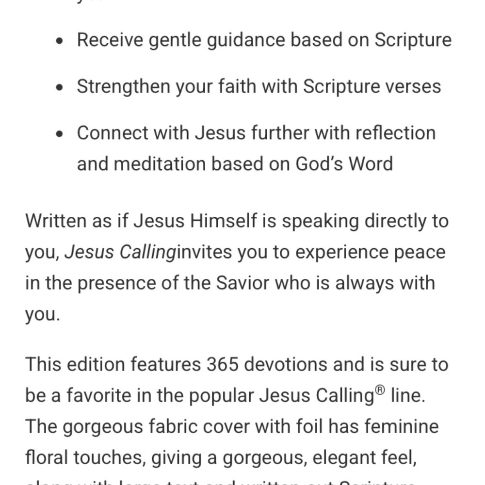 365 day Devotional Jesus Calling, Large Text Full Scriptures: Enjoying Peace - Picture 4 of 9